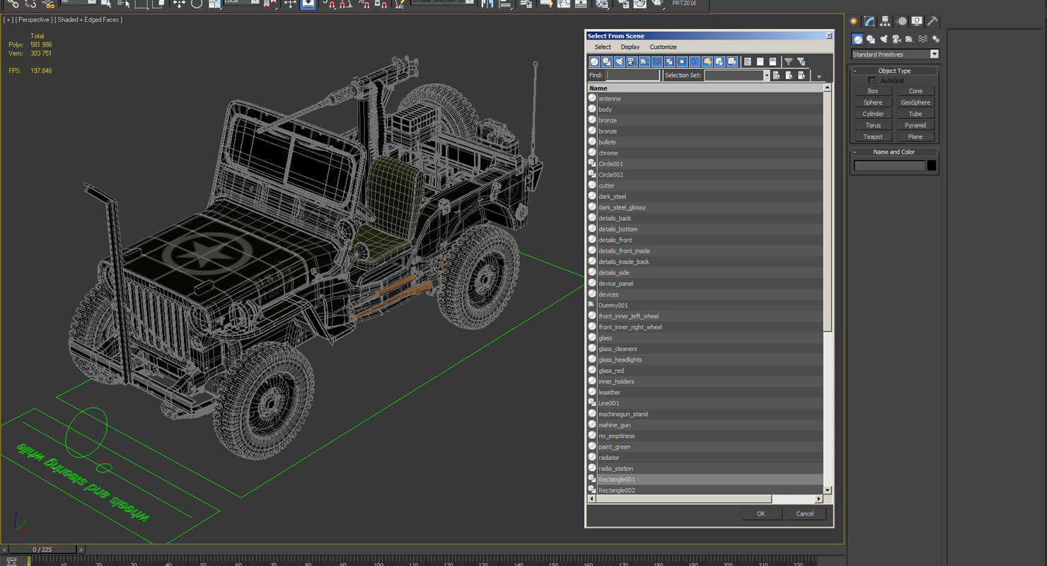 3D Jeep Willys MB Rigged