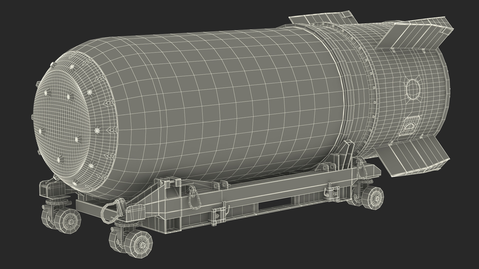 3D model B41 Nuclear Bomb with Airplane Cart