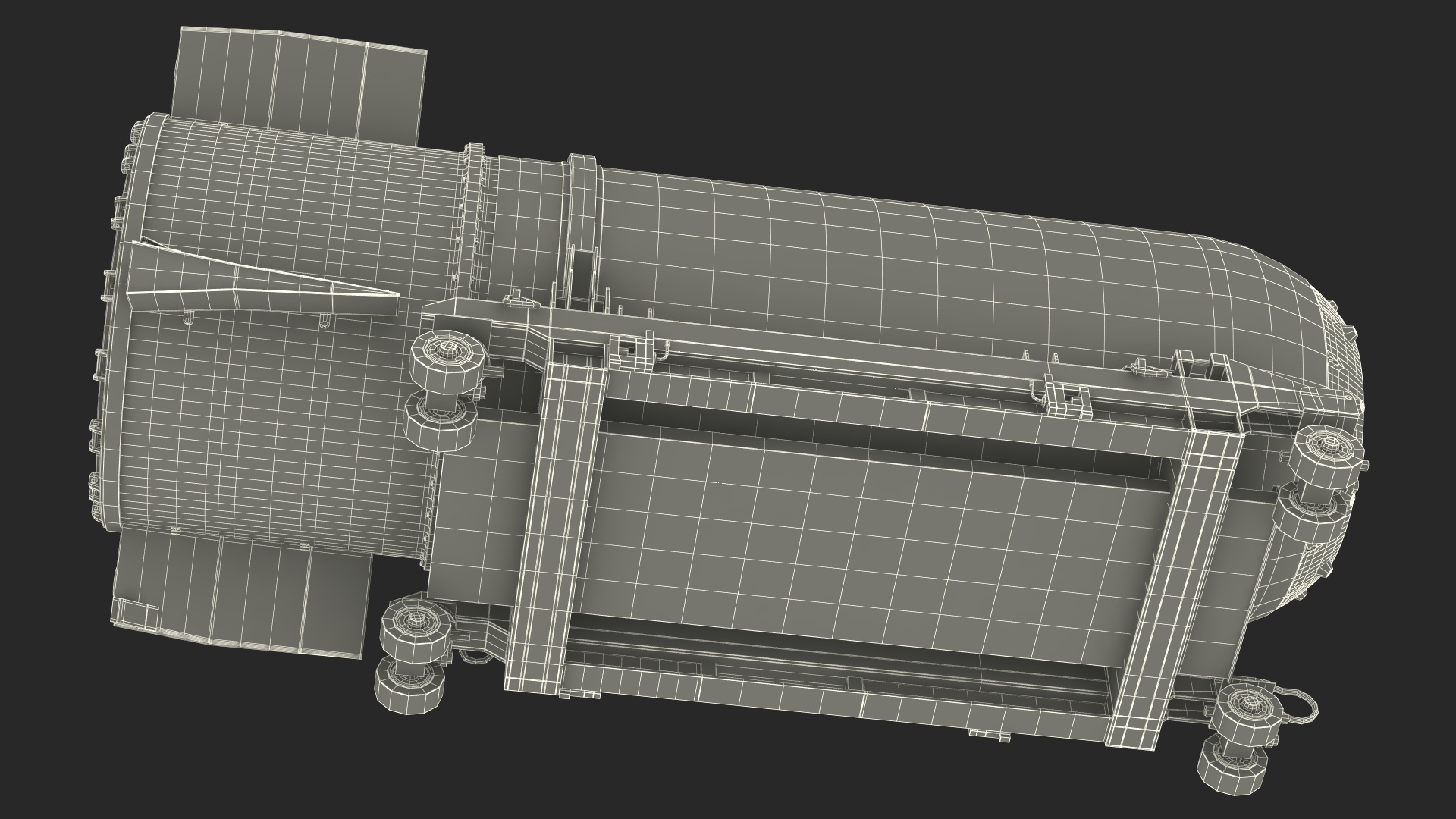 3D model B41 Nuclear Bomb with Airplane Cart