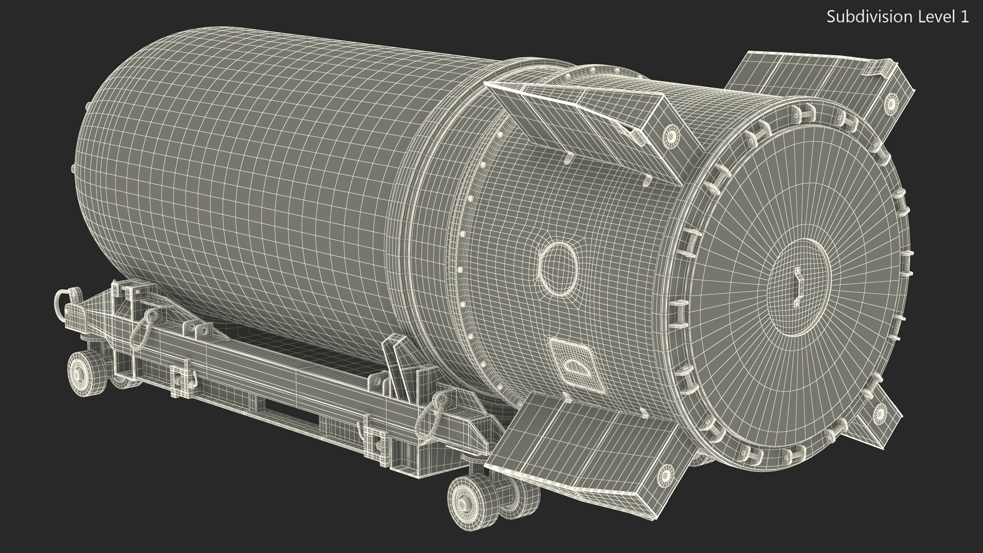 3D model B41 Nuclear Bomb with Airplane Cart