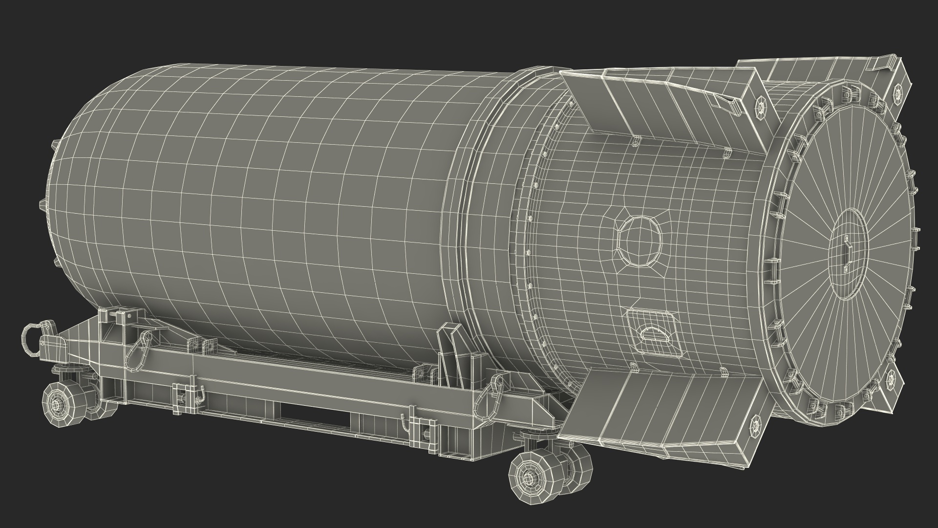 3D model B41 Nuclear Bomb with Airplane Cart