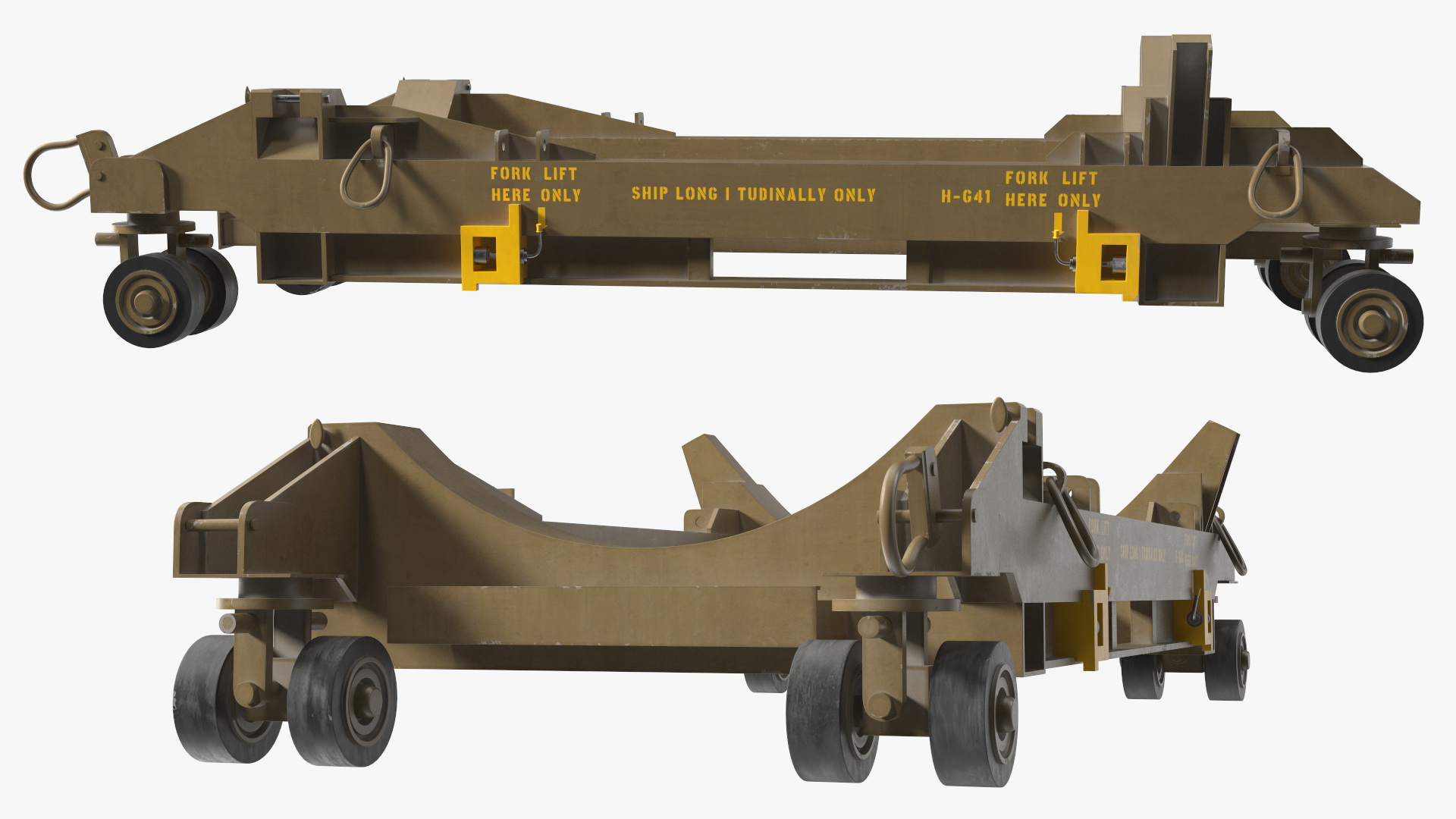 3D model B41 Nuclear Bomb with Airplane Cart