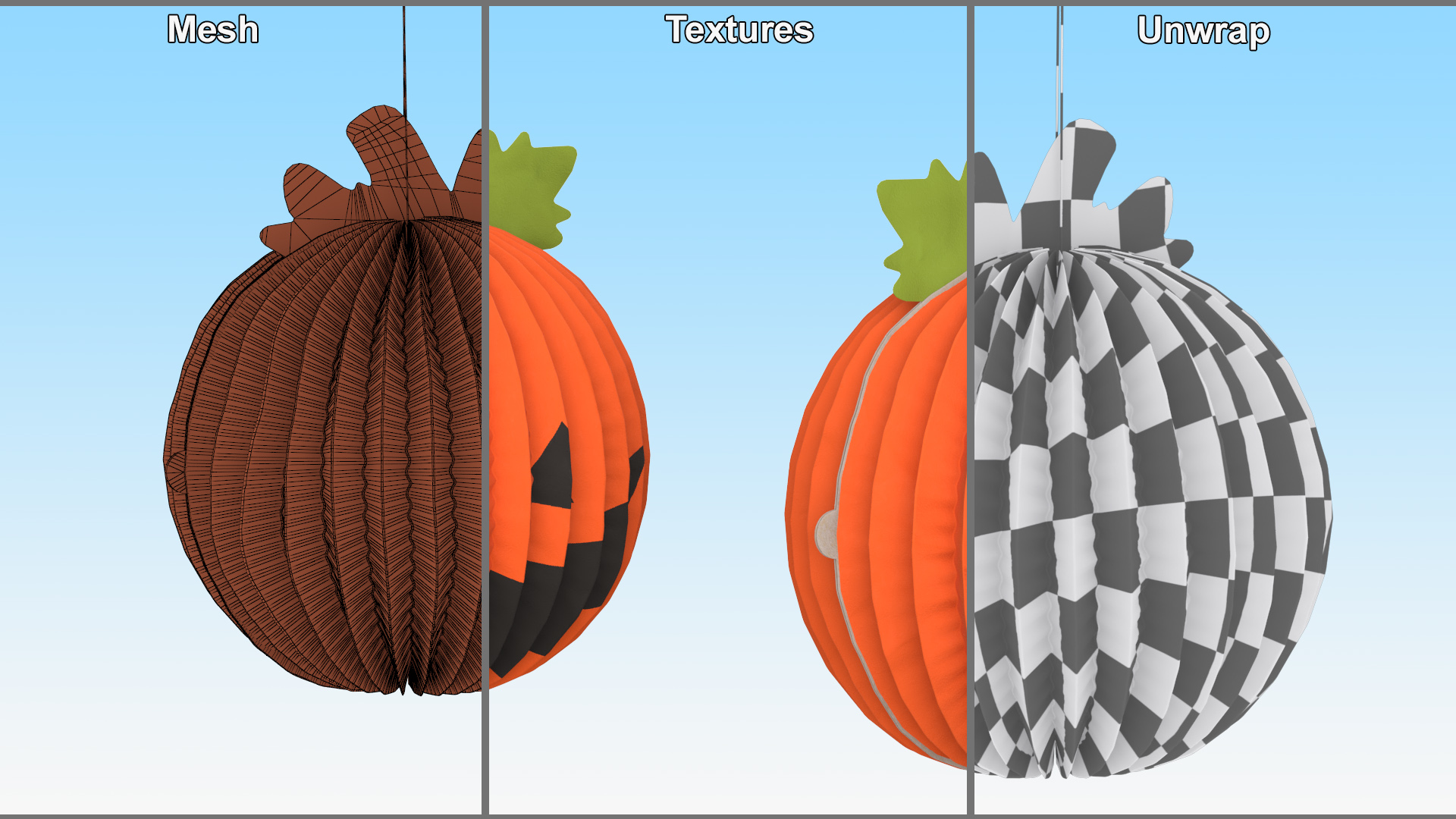 3D model Halloween Pumpkin Paper Decorations