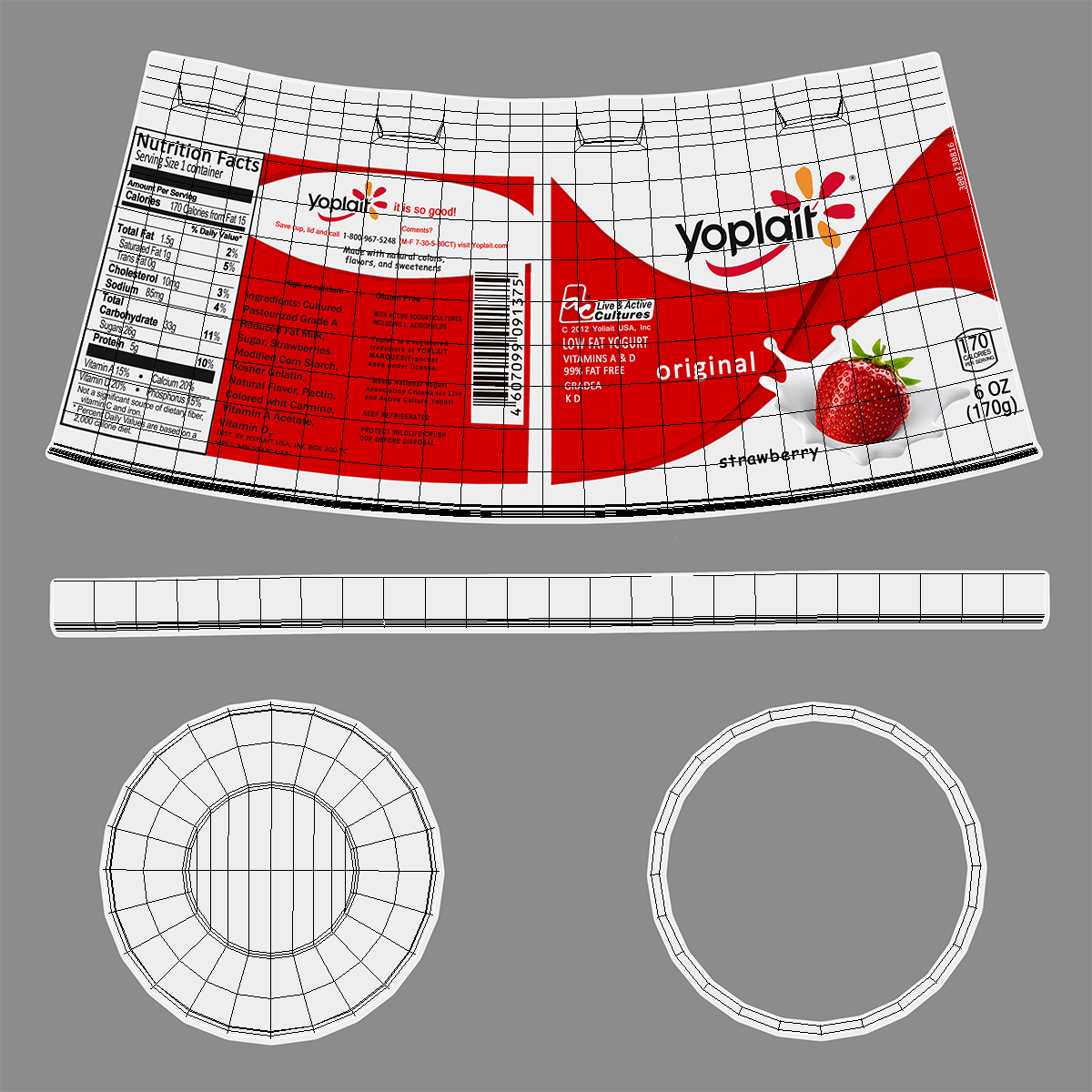 3D Yogurt Cup Yoplait model