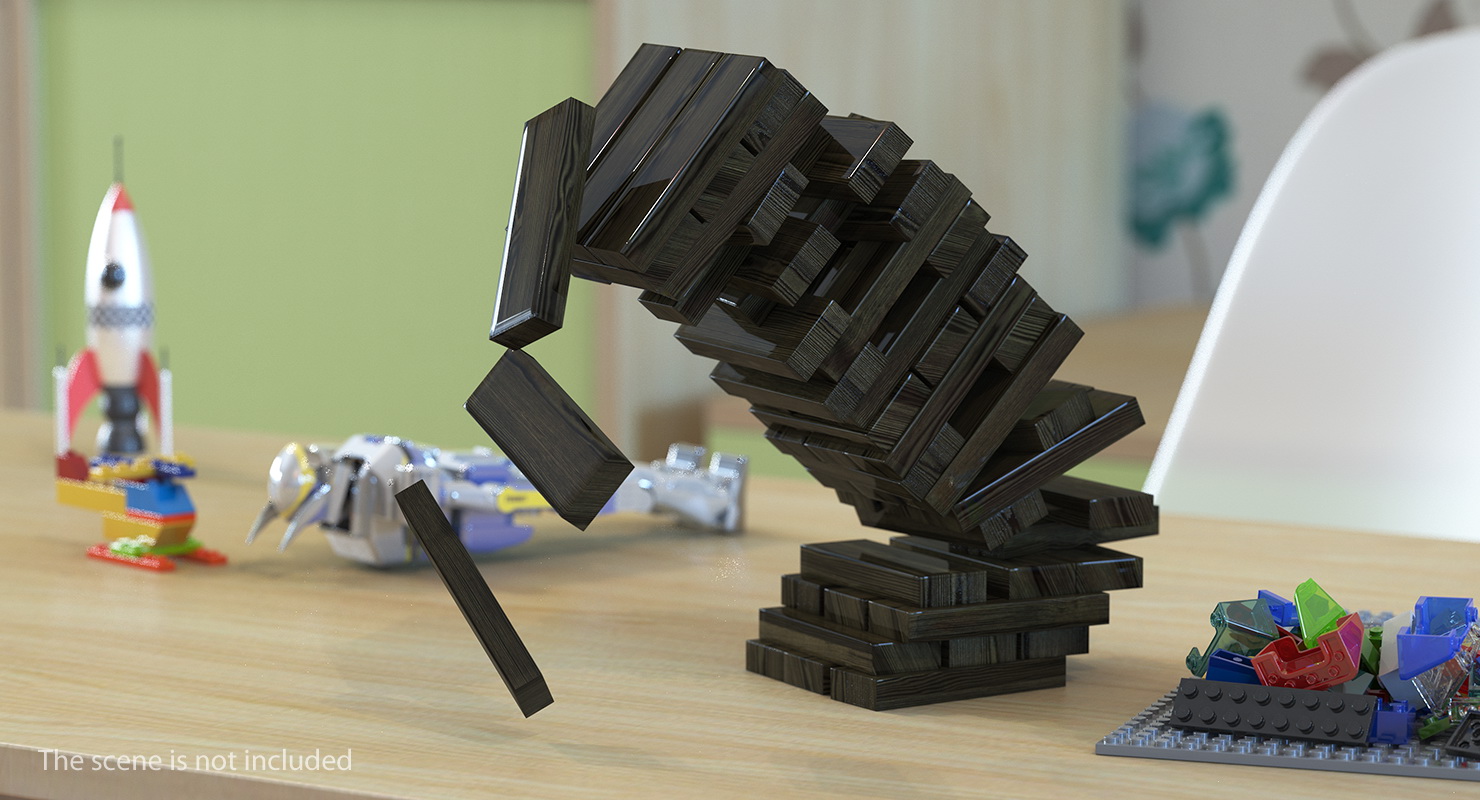 3D model Wooden Falling Tower