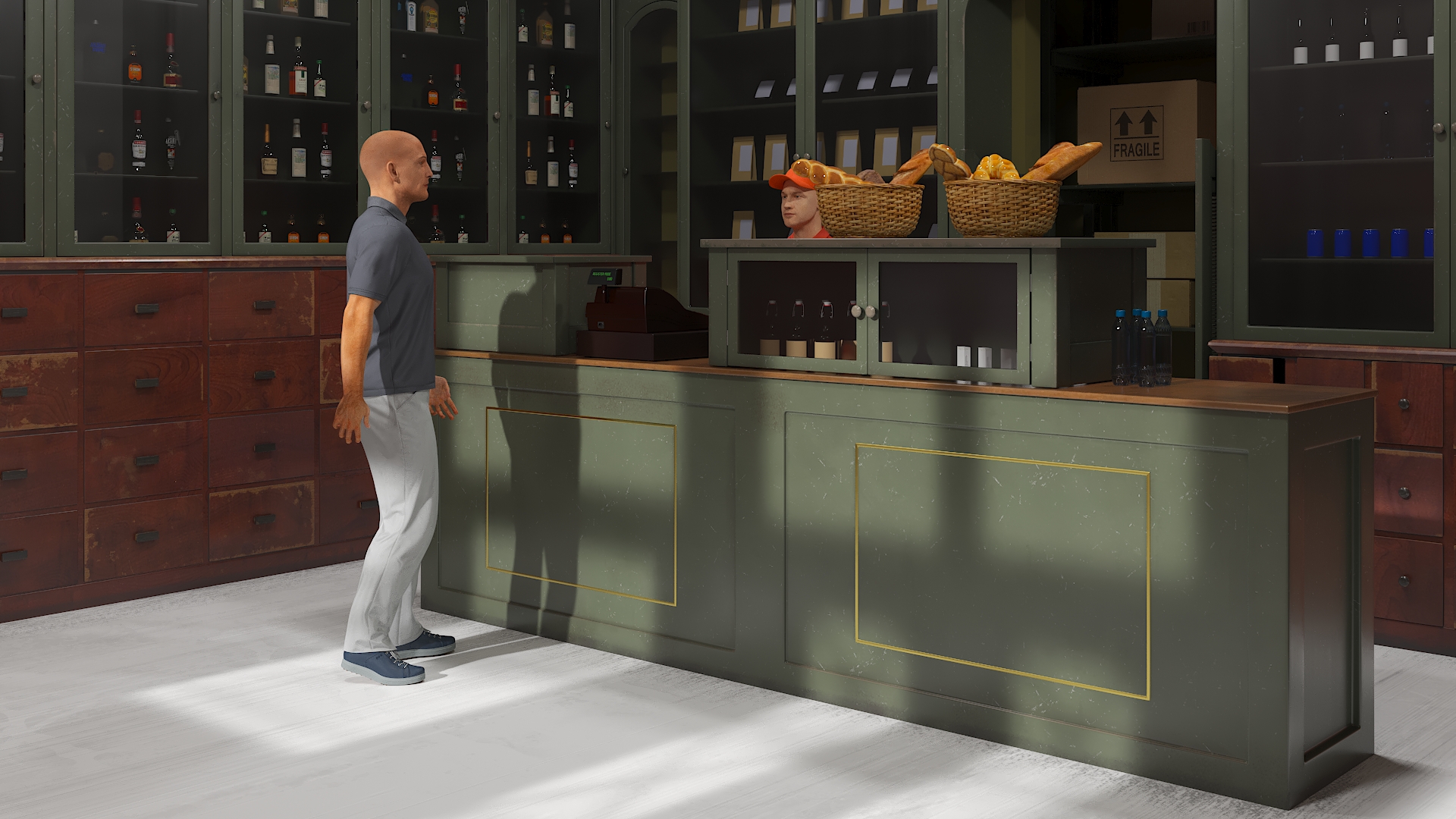 Ground Floor Shop With People 3D model