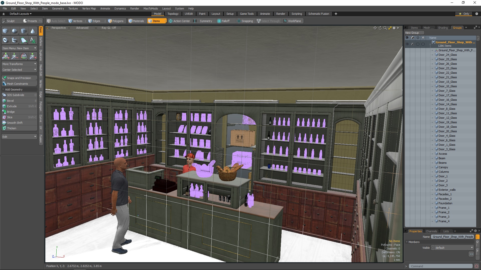 Ground Floor Shop With People 3D model