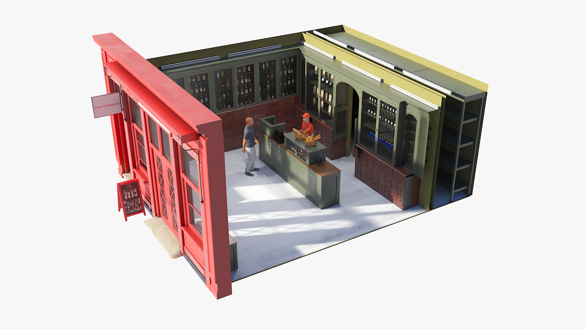 Ground Floor Shop With People 3D model