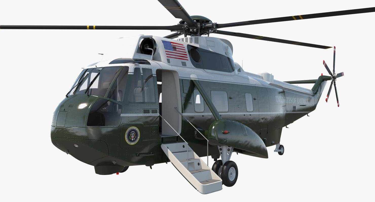 3D model Marine One Hellicopter Carrying the US President Rigged