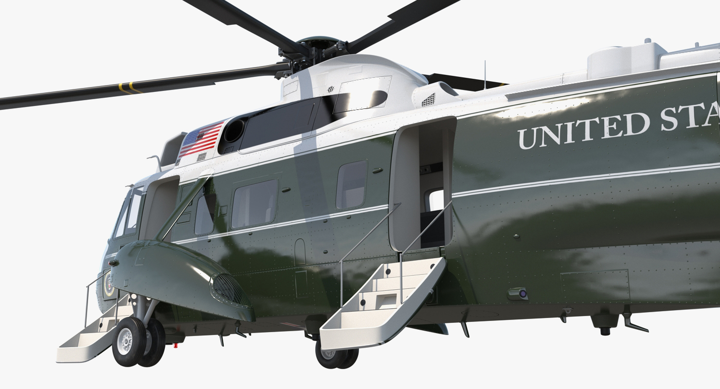 3D model Marine One Hellicopter Carrying the US President Rigged