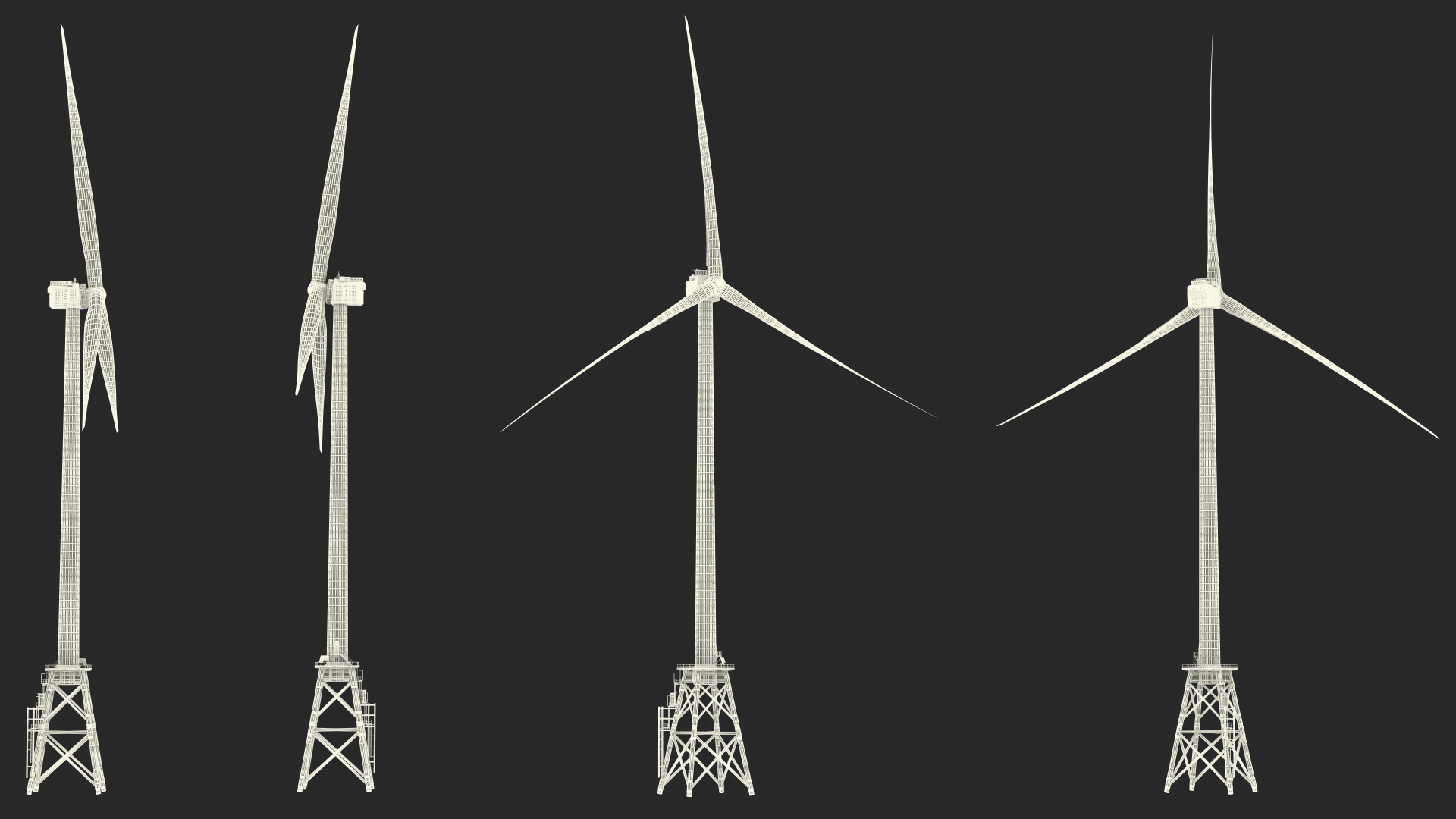 3D model GE Haliade-X Offshore Wind Turbine with Base Frame