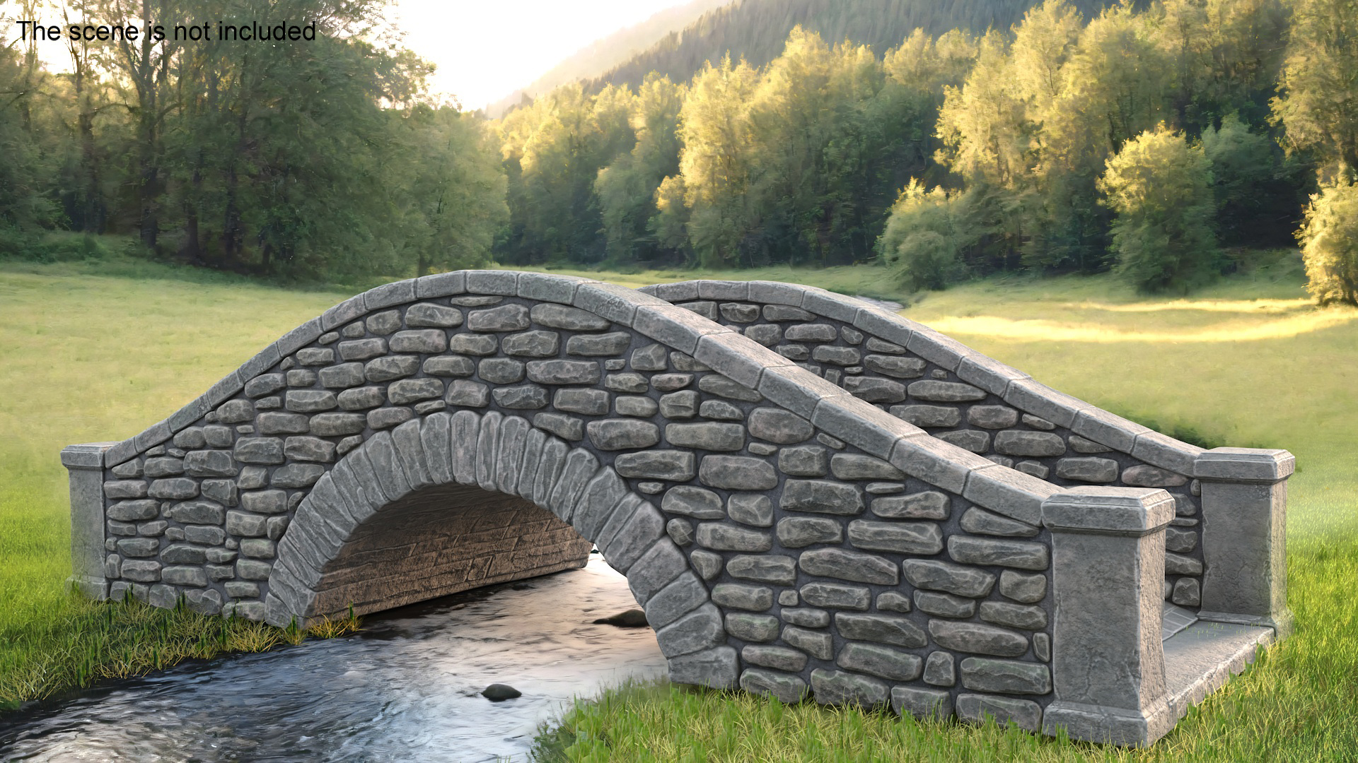 3D Stylized Stone Arch Bridge