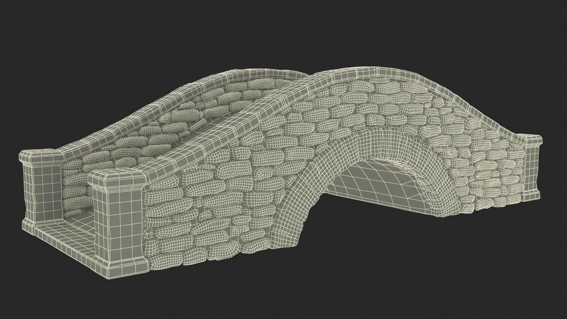 3D Stylized Stone Arch Bridge