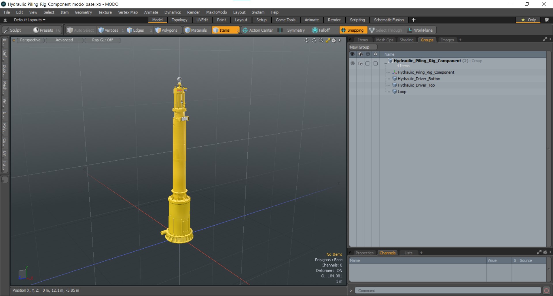 3D model Hydraulic Piling Rig Component