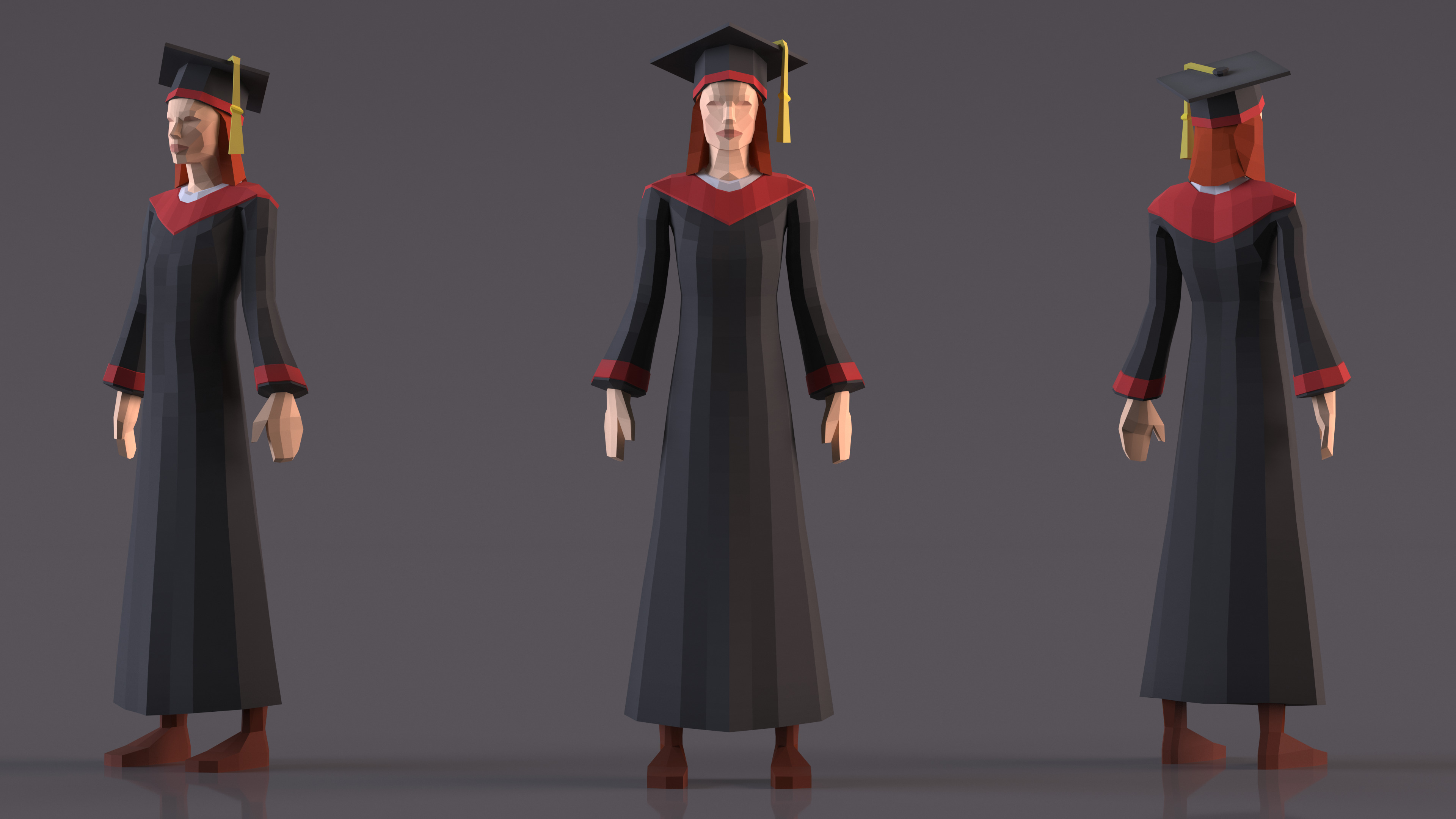 3D Low Poly Student