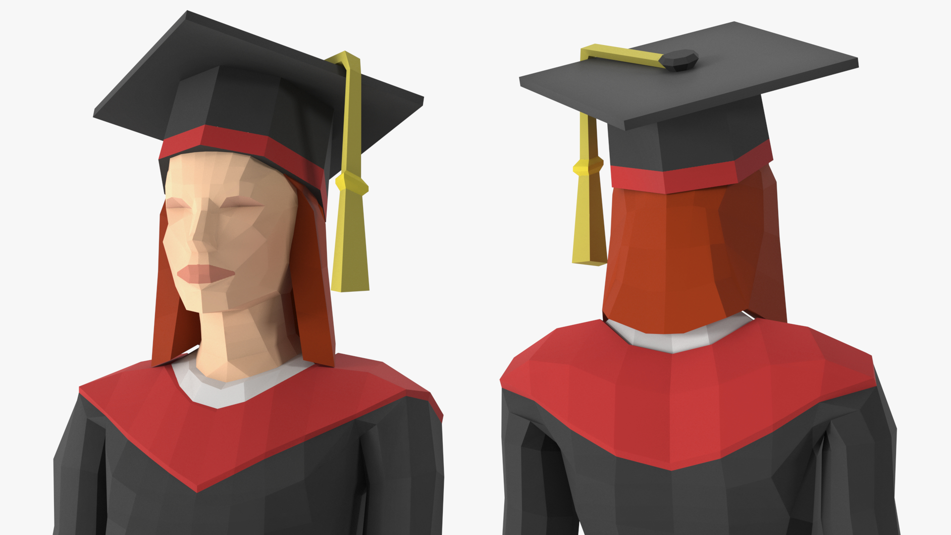 3D Low Poly Student