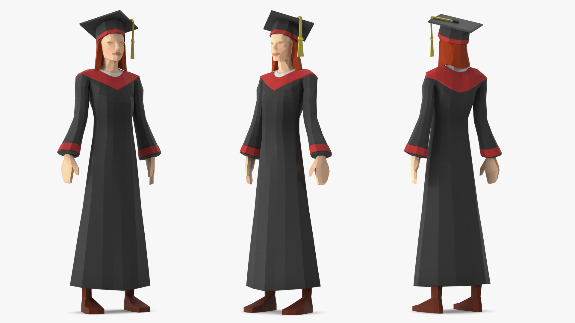 3D Low Poly Student