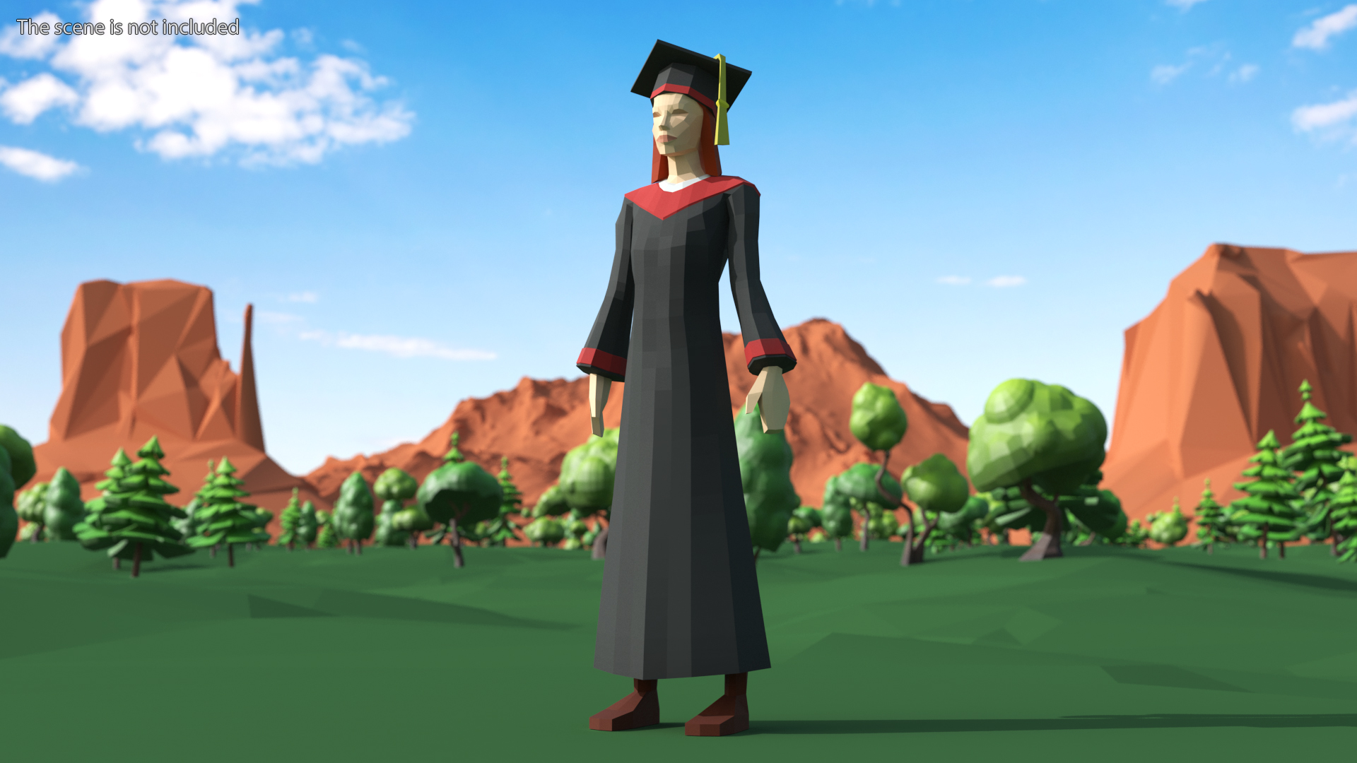 3D Low Poly Student