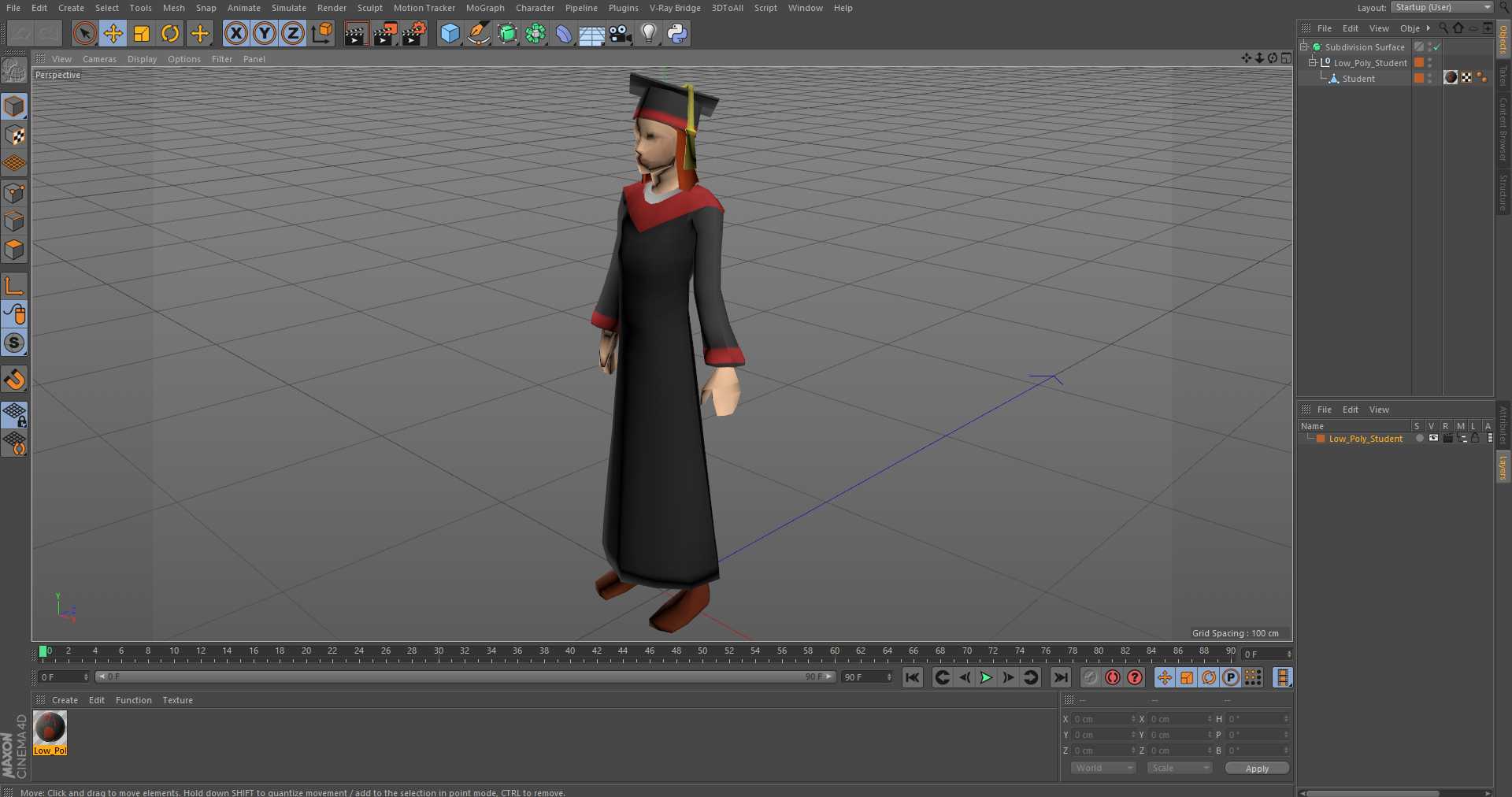 3D Low Poly Student