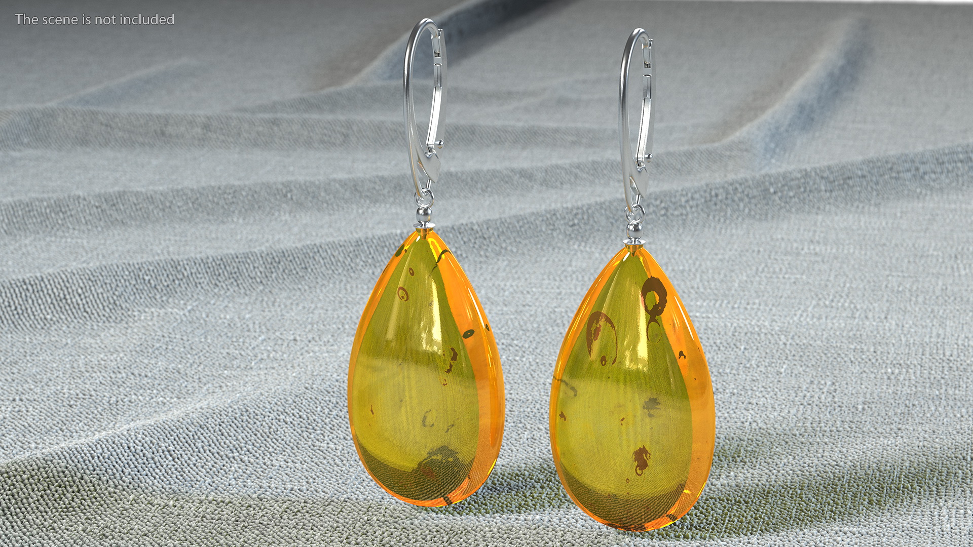 3D Amber Earring model