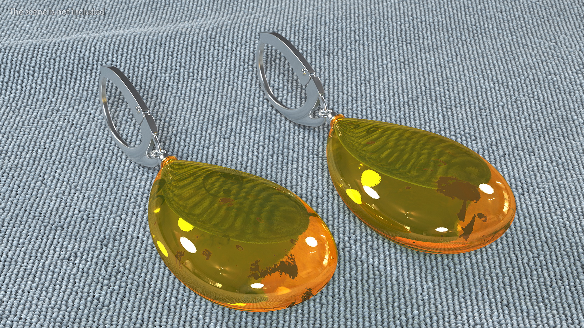 3D Amber Earring model