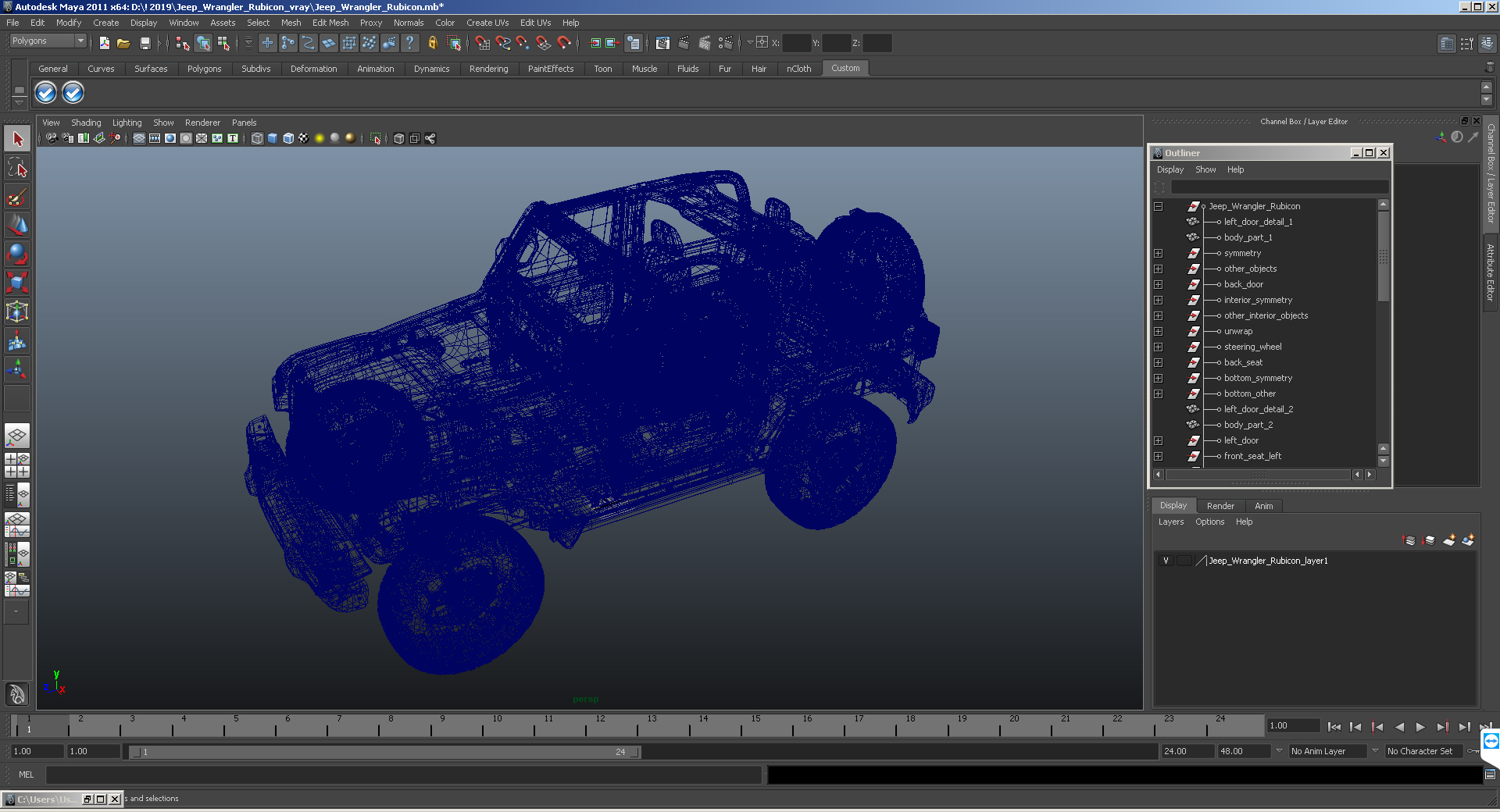 3D 4x4 Jeep Wrangler Dirty model