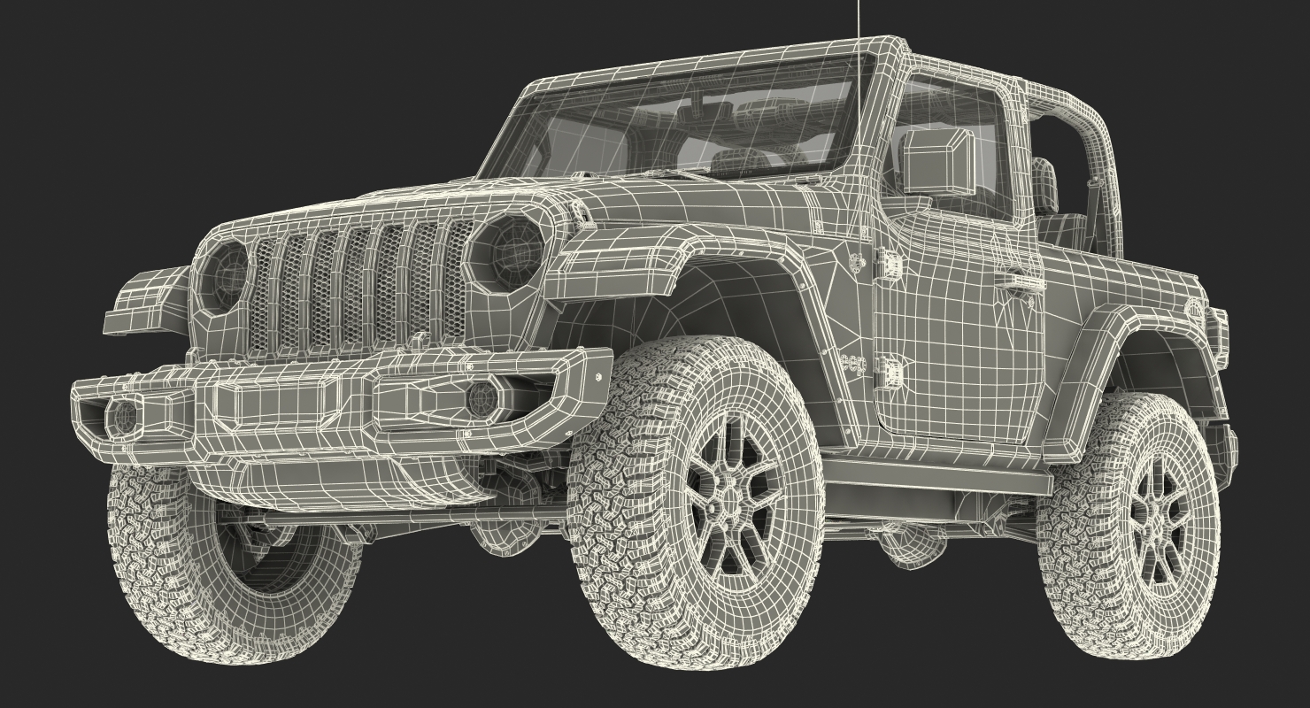 3D 4x4 Jeep Wrangler Dirty model