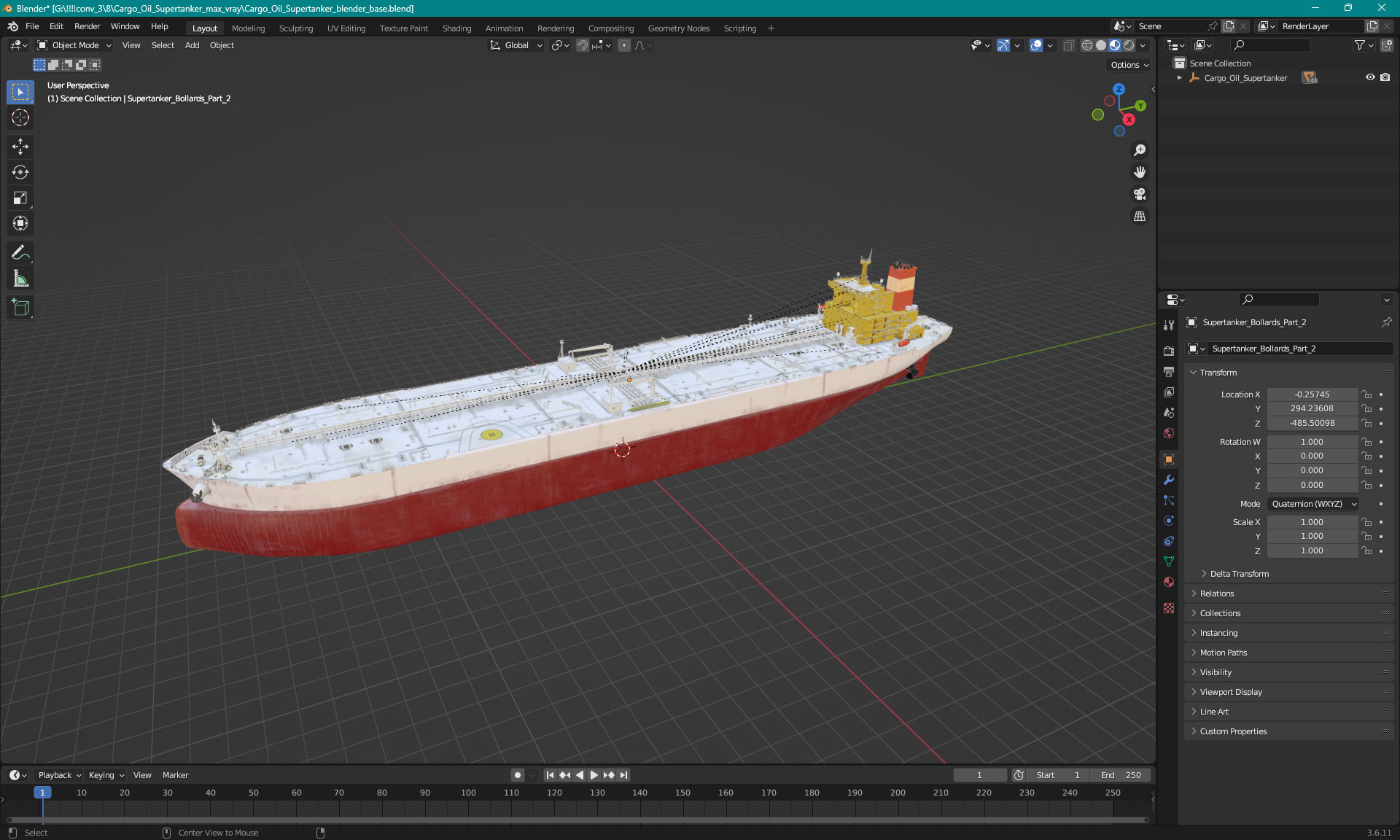 3D Cargo Oil Supertanker