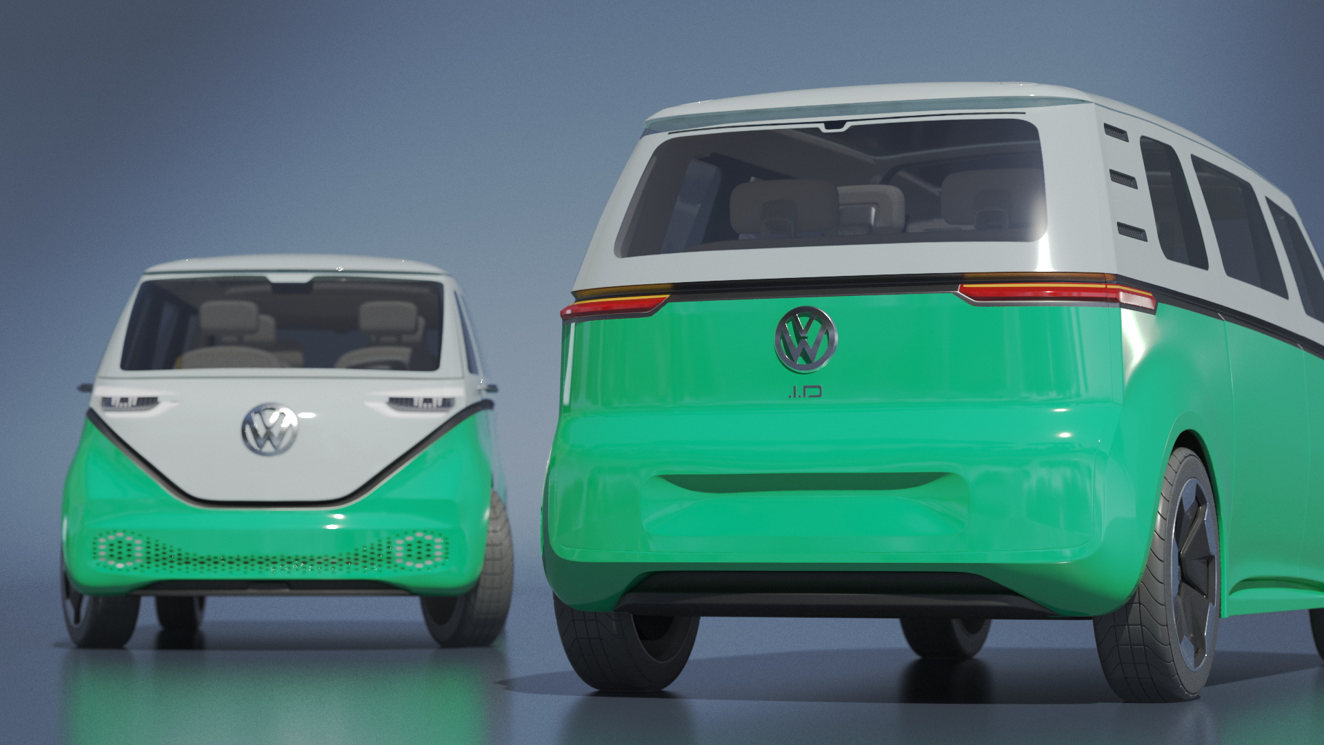 3D Volkswagen Electric ID Buzz Rigged for Maya model