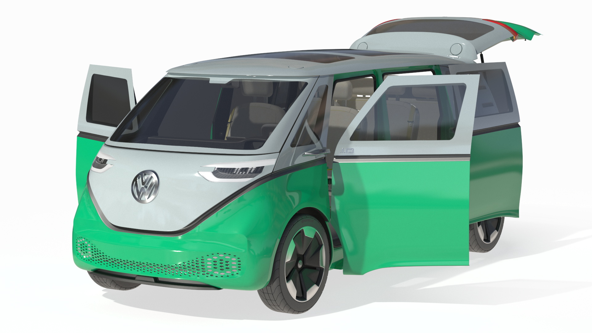 Volkswagen Electric ID Buzz Rigged 3D model