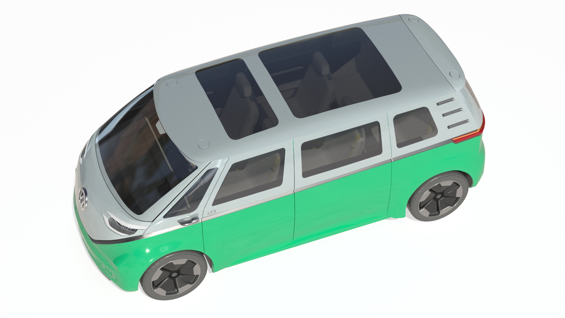 Volkswagen Electric ID Buzz Rigged 3D model