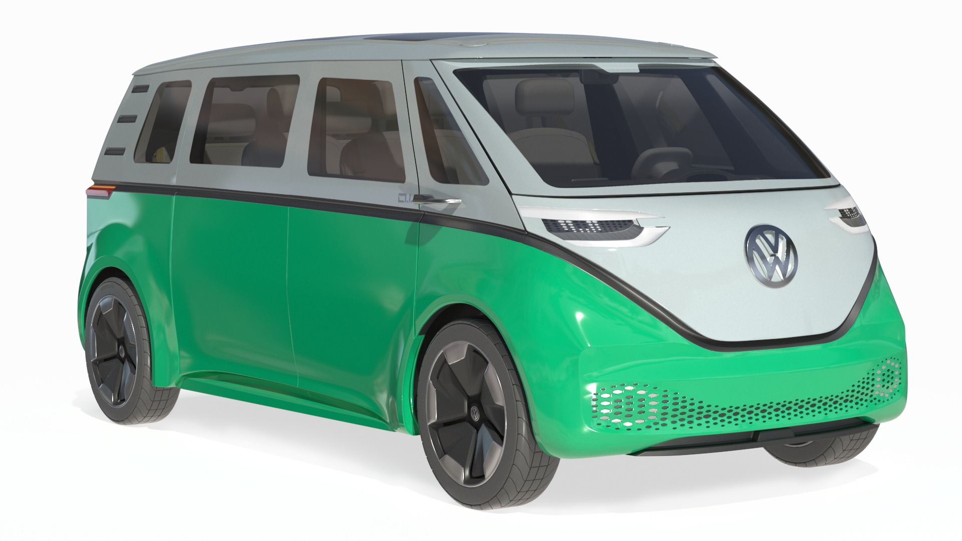 Volkswagen Electric ID Buzz Rigged 3D model