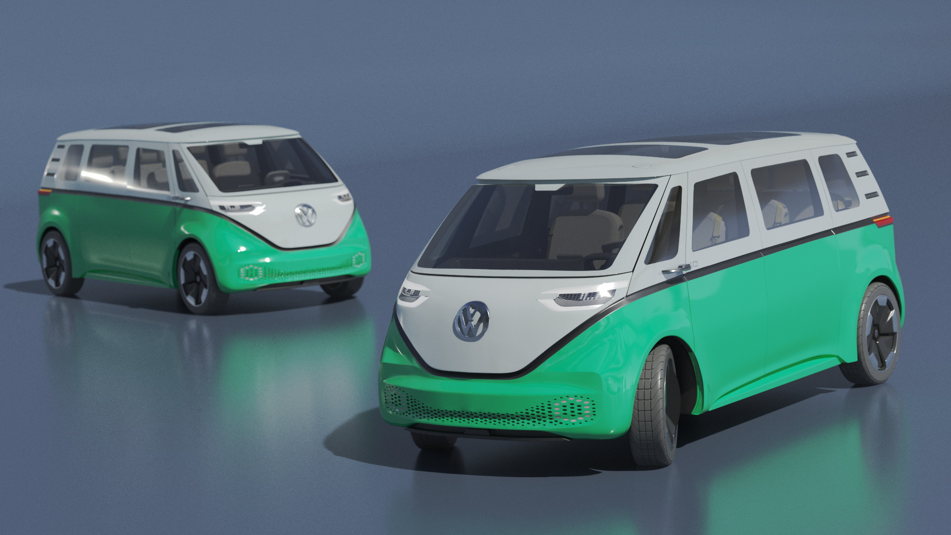 Volkswagen Electric ID Buzz Rigged 3D model