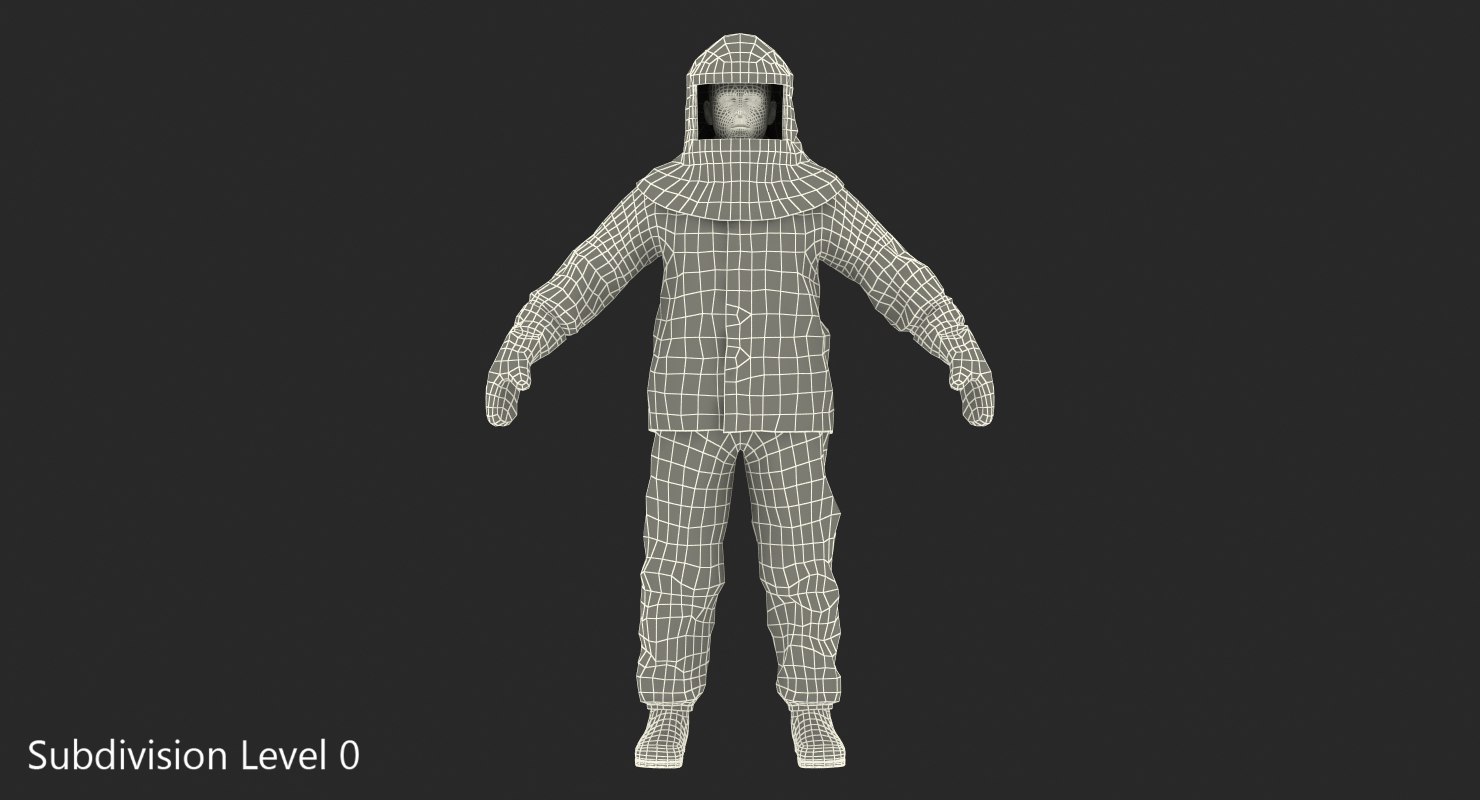 3D model Firefighter Wearing Aluminized Chemical Protective Suit