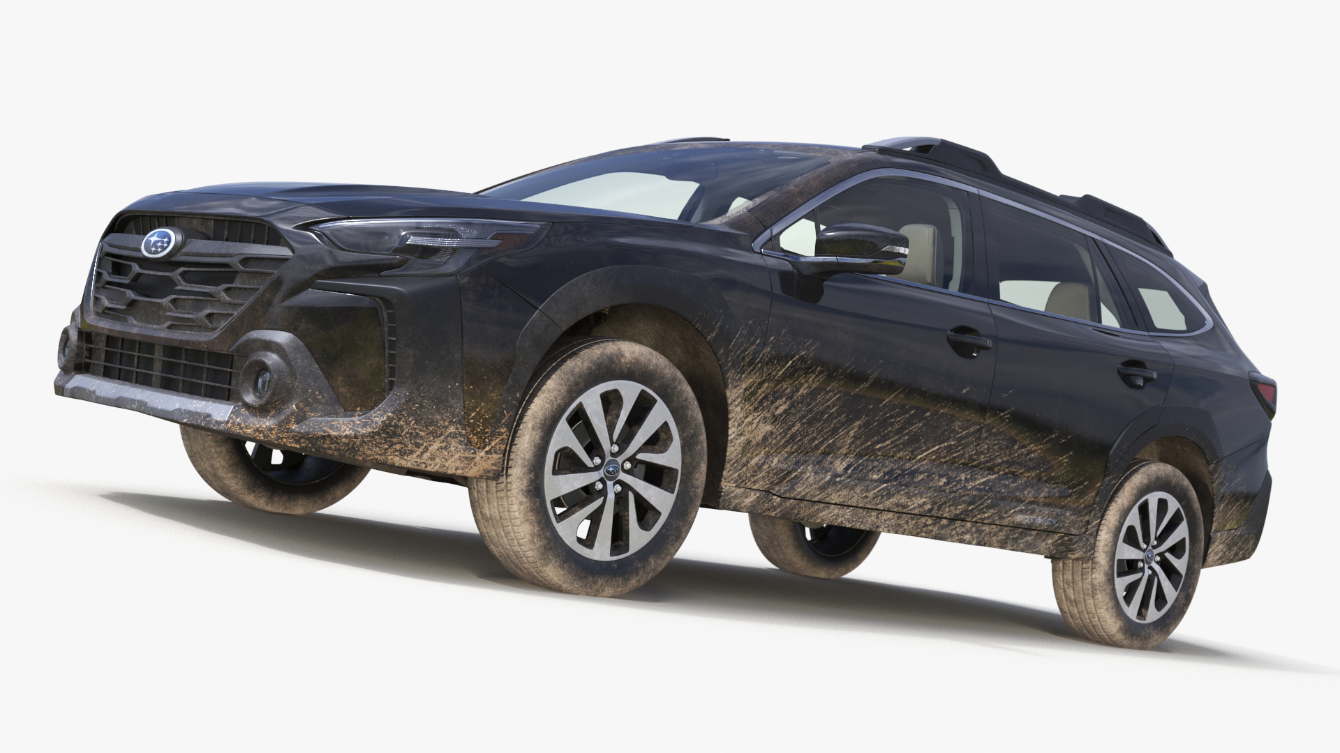 3D Subaru Outback 2025 Black Dirty Crossover