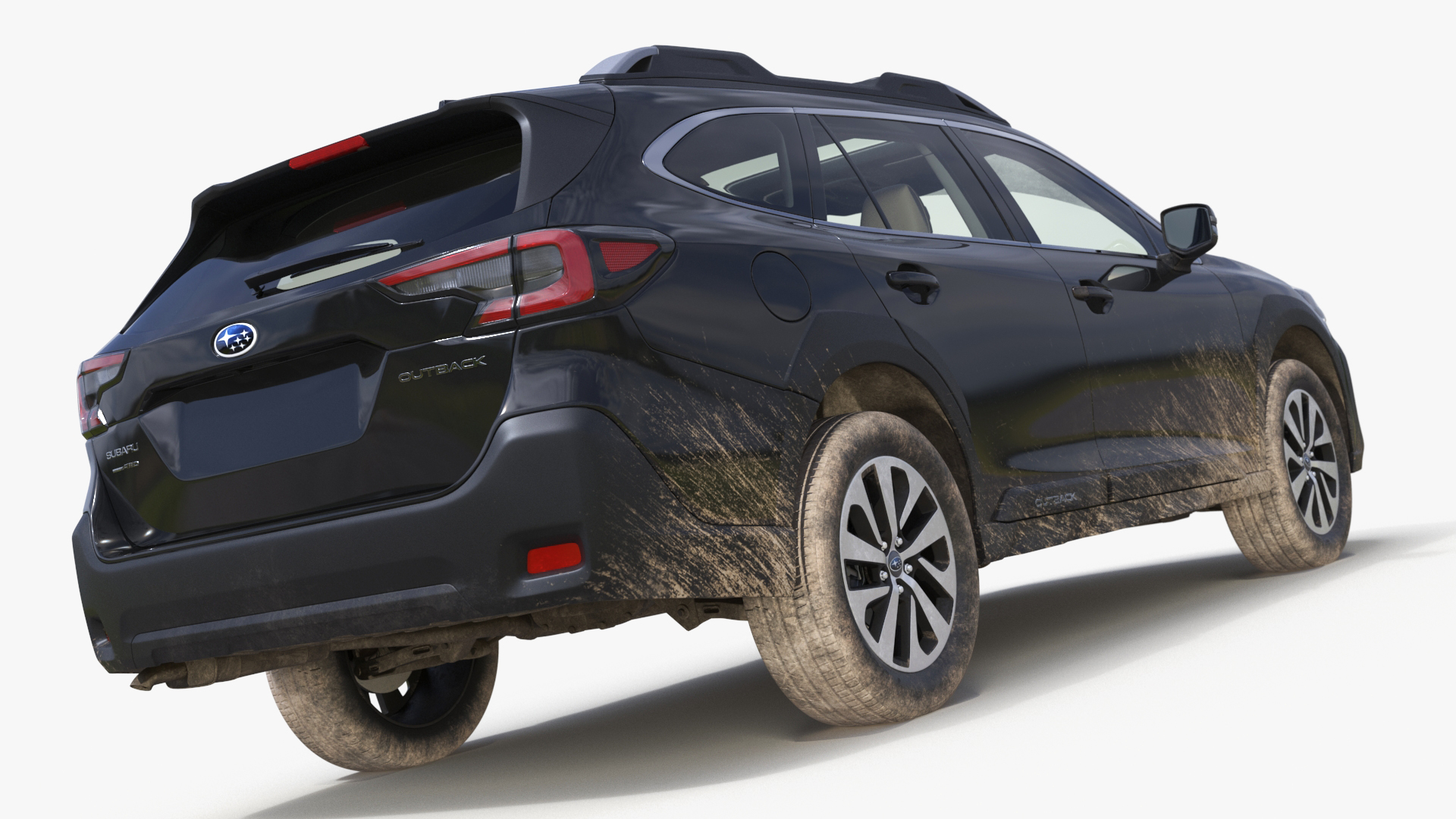 3D Subaru Outback 2025 Black Dirty Crossover