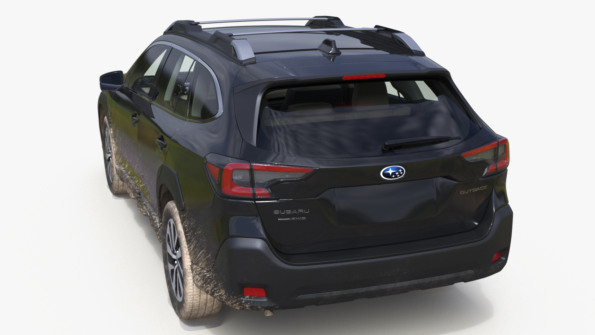 3D Subaru Outback 2025 Black Dirty Crossover