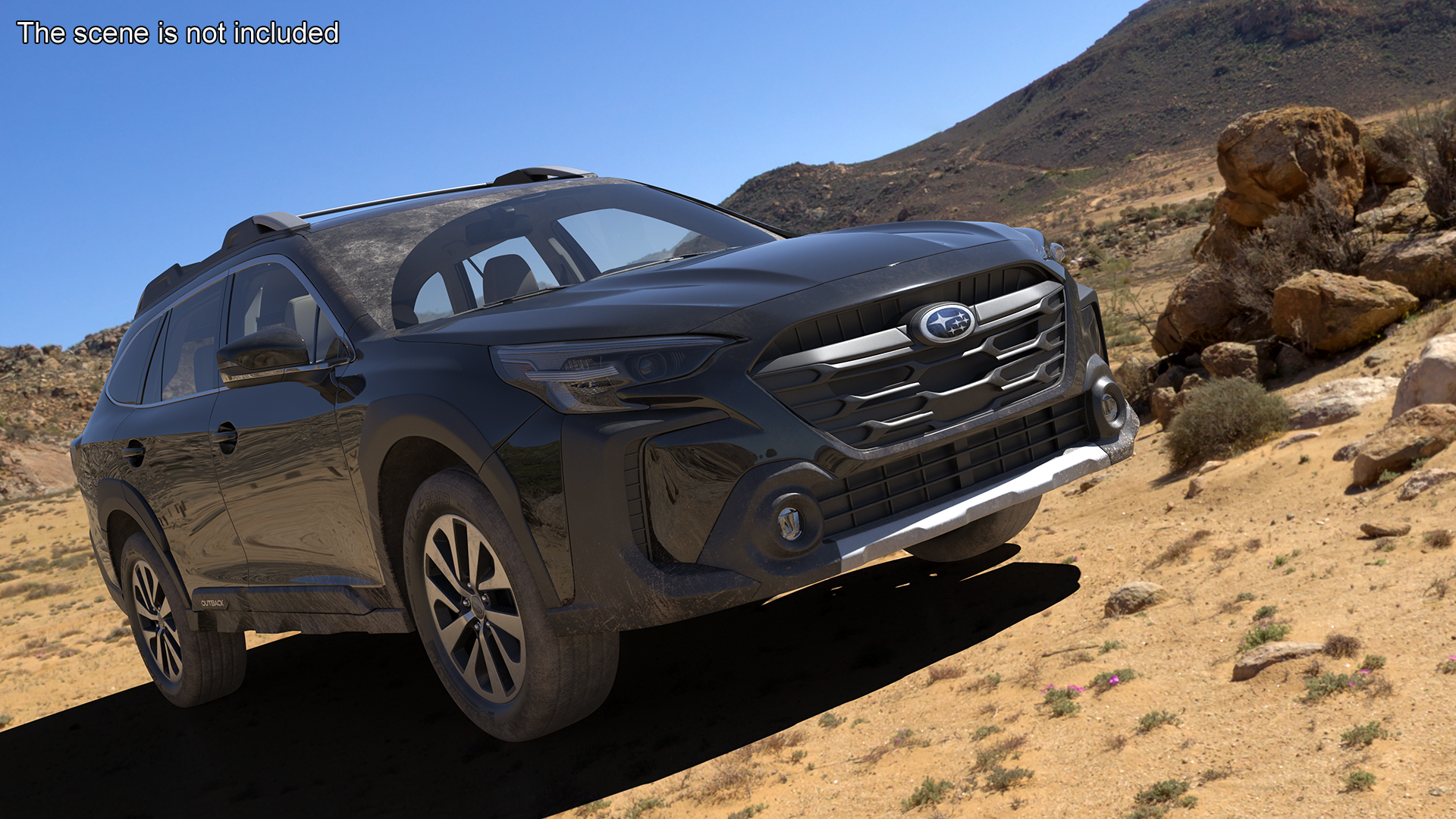 3D Subaru Outback 2025 Black Dirty Crossover