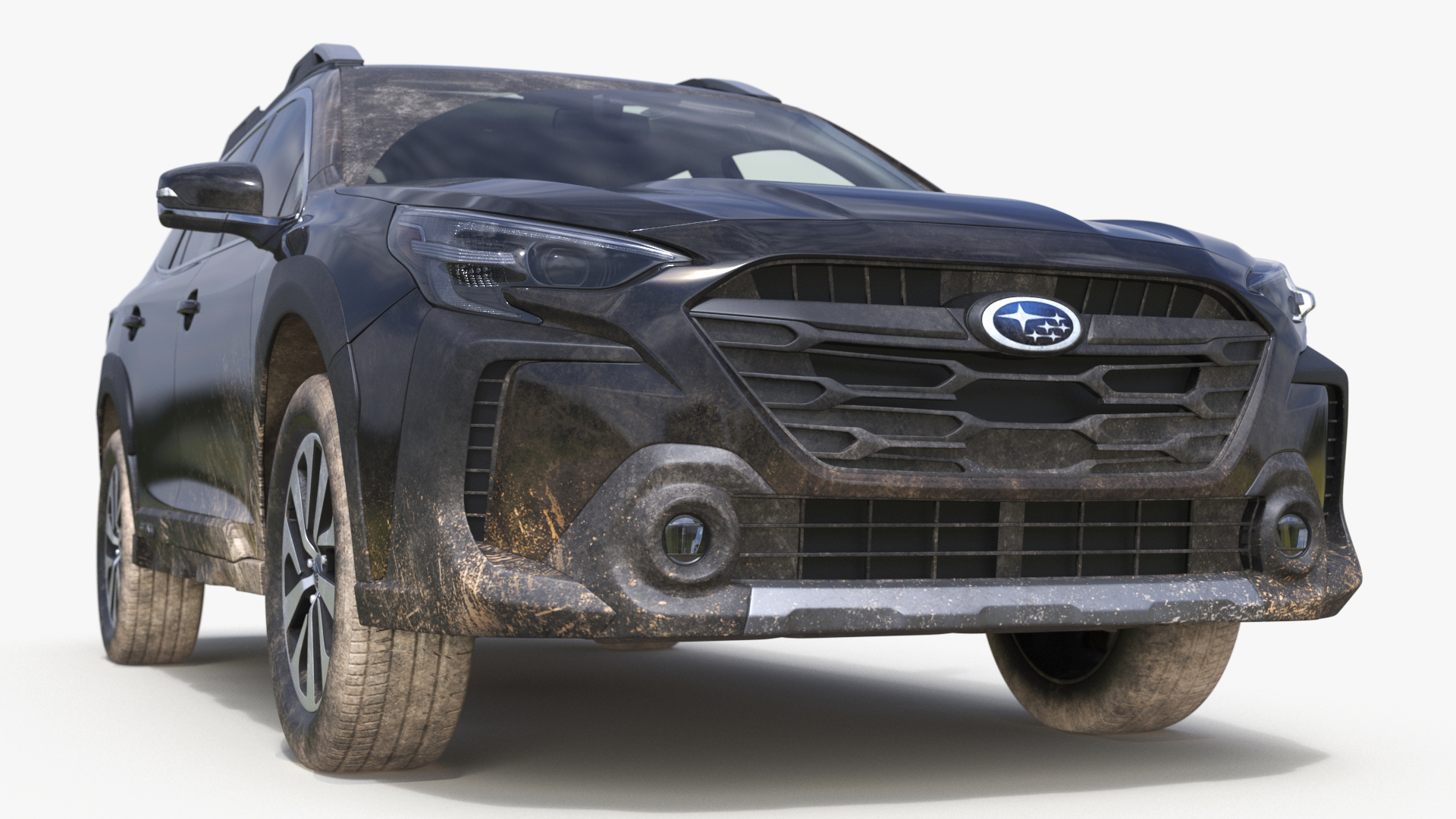 3D Subaru Outback 2025 Black Dirty Crossover