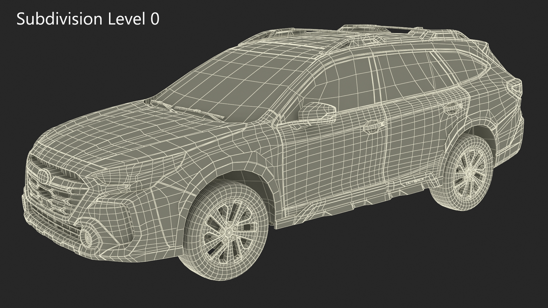 3D Subaru Outback 2025 Black Dirty Crossover