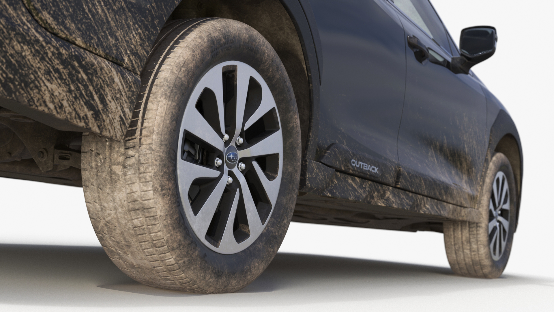 3D Subaru Outback 2025 Black Dirty Crossover