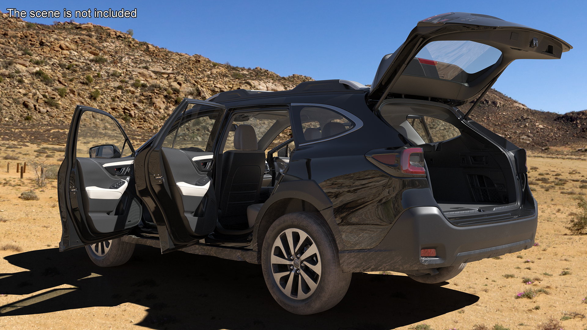 3D Subaru Outback 2025 Black Dirty Crossover