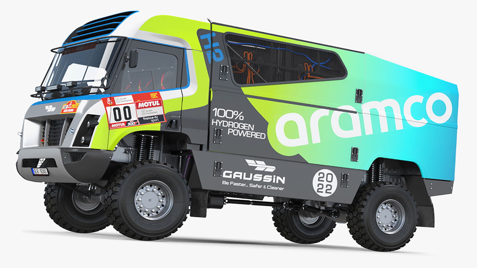 Gaussin H2 Racing Truck Rigged for Cinema 4D 3D model