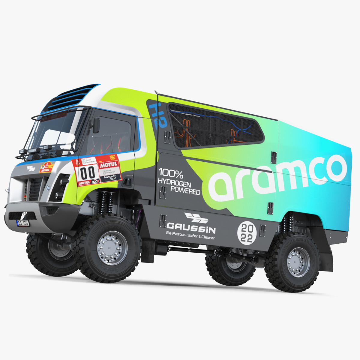 Gaussin H2 Racing Truck Rigged for Cinema 4D 3D model