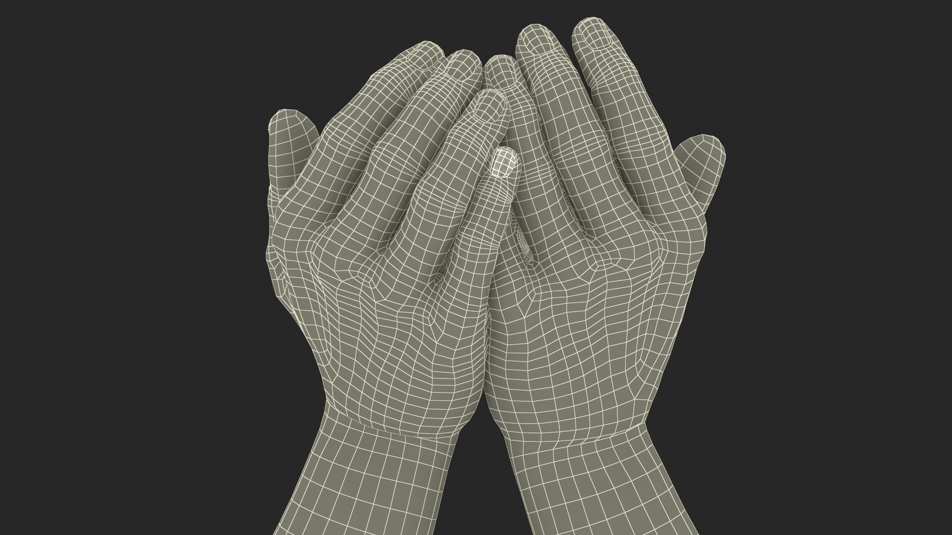 3D Afro American Hands Holding Ashes model