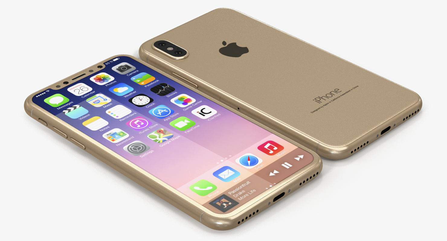 3D Iphone 8 Concept Gold