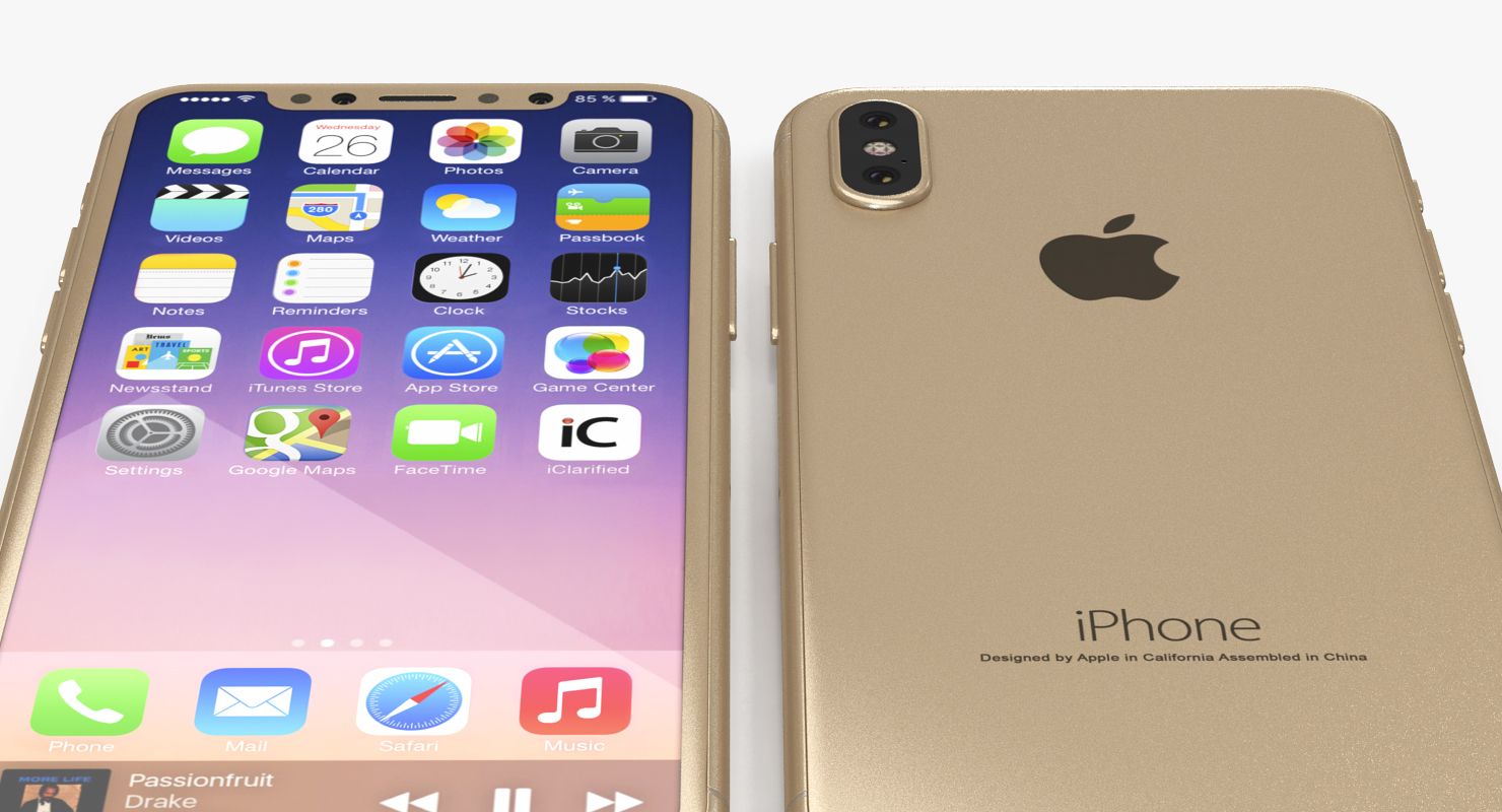 3D Iphone 8 Concept Gold