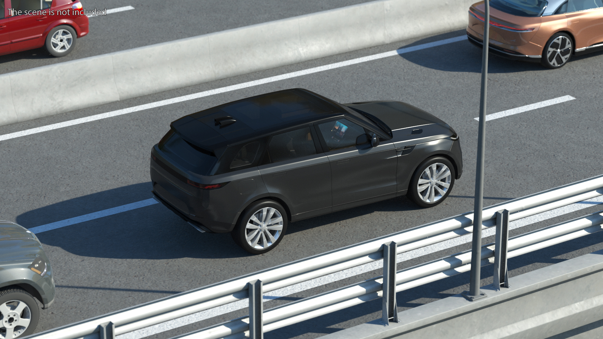 3D Grey Mid-Size Sport SUV model