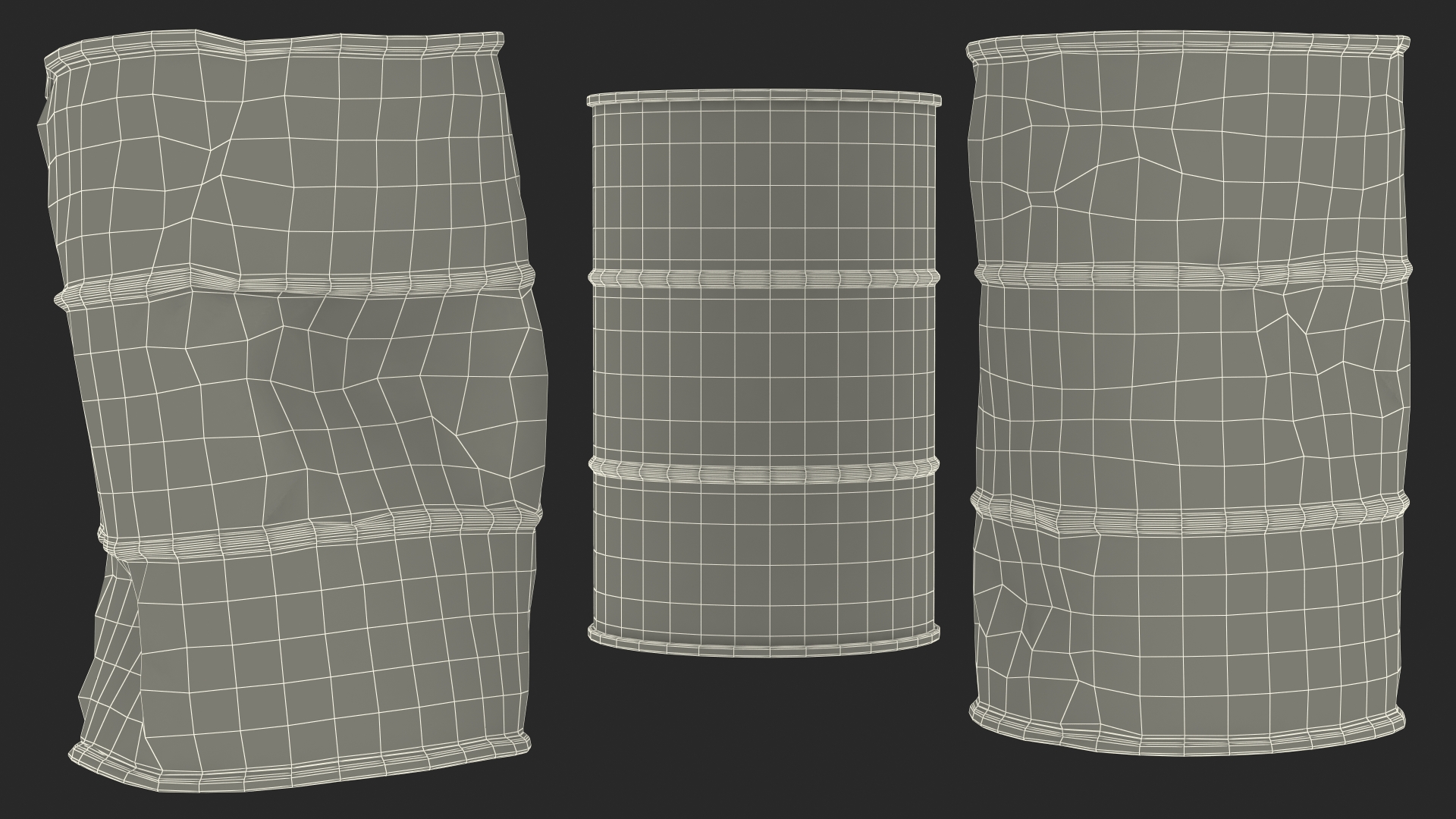 3D Crude Oil Barrels Set