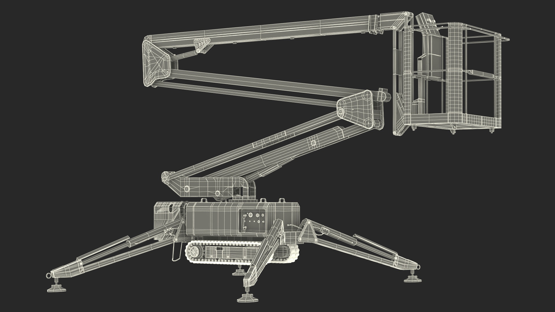 3D Tracked Boom Lift Rigged for Maya model